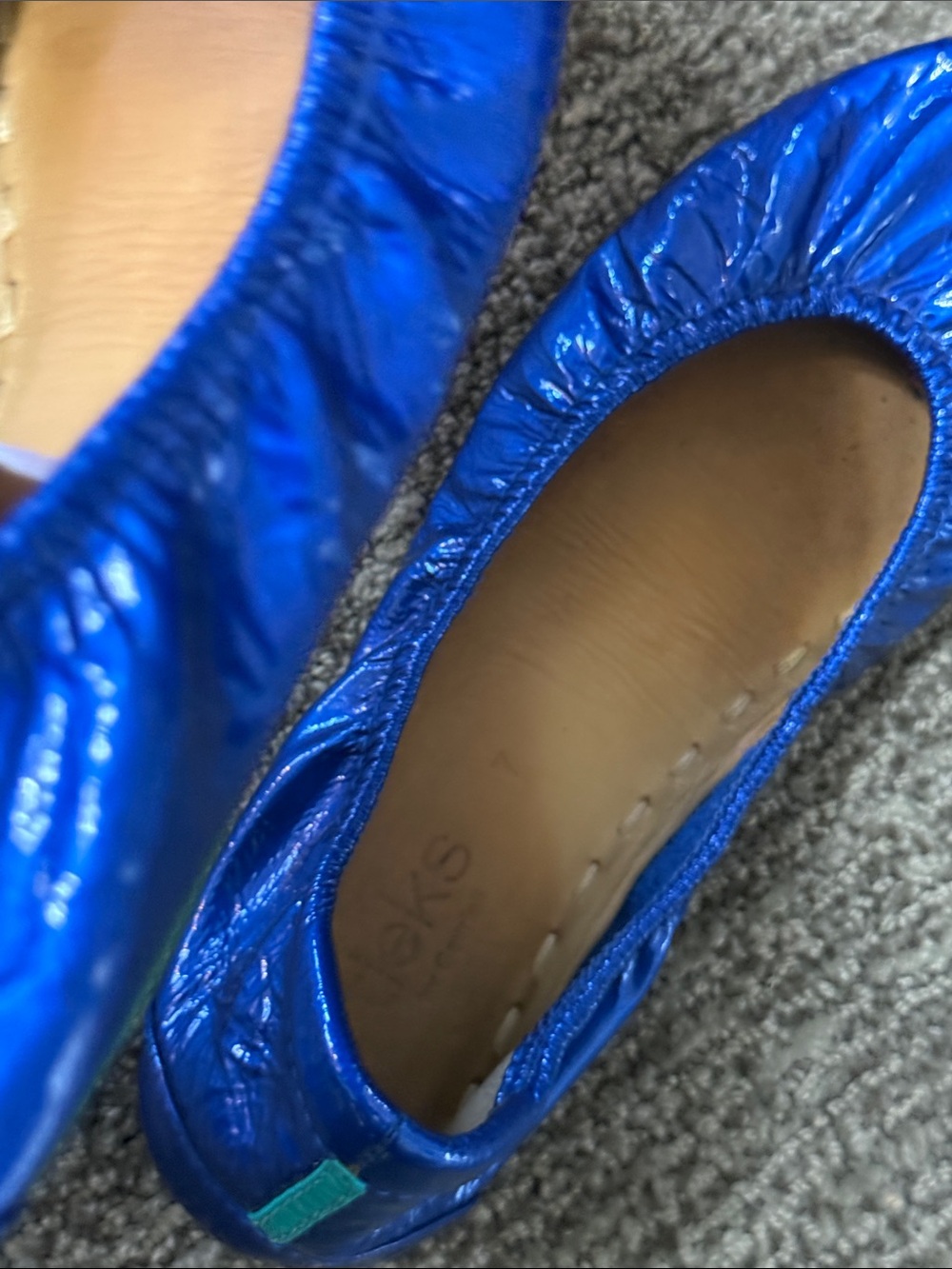 Tieks Metallic Royal Blue Ballet Flats - Picture 4 of 6